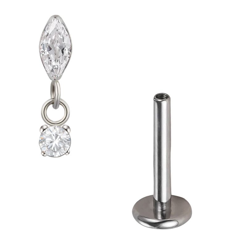 Titan G23 Anhängerkette, Fianit Neelche-Ouerréng, Uewerlëppen, Synthetescht Lieder, Kierperpiercingschmuck_voghion.com