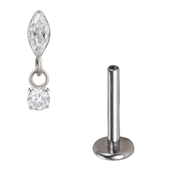 Titan G23 Anhängerkette, Fianit Neelche-Ouerréng, Uewerlëppen, Synthetescht Lieder, Kierperpiercingschmuck_voghion.com