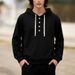 Felpa con cappuccio casual da uomo - Felpa con cappuccio con bottoni e personalizzazione del logo, in poliestere leggero simile al cotone per streetwear e abbigliamento quotidiano_voghion.com