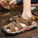 Vielseitige Sandalen für Herren, trendige Outdoor-Sportarten, Zehenkappen aus Leder, Freizeitschuhe, Hausschuhe, atmungsaktive Strandschuhe für Herren_voghion.com