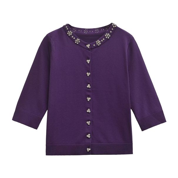 Women s clothing autumn and winter new jewelry bead decoration knitted jacket_voghion.com