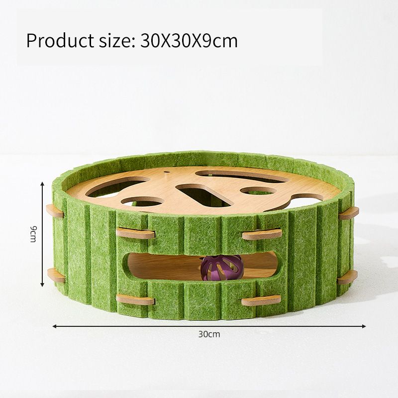Toy Teaser Wand Self-Entertainment Gadget With Feather Cat Scratching Post Durable Rotating Ball Water Wood_voghion.com