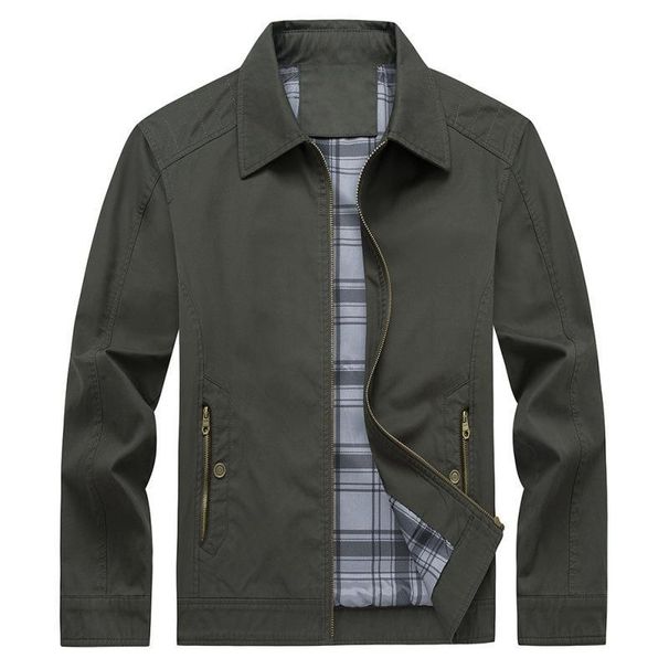 Giacca da uomo casual sottile, in puro cotone, per uomo, di mezza età, con colletto autunnale e invernale_voghion.com