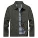 Giacca da uomo casual sottile, in puro cotone, per uomo, di mezza età, con colletto autunnale e invernale_voghion.com