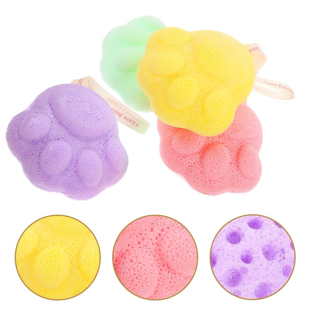 Lot de 4 éponges de bain pour bébé et enfant, exfoliantes pour la peau, nettoyantes pour le visage_voghion.com