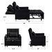 Convertible Sleeper Sofa Chair Bed, Adjustable Chair With Pillow, Multi-Functional Sleeper Chair With Soft Fabric For Living Room, Dorm, Apartment, Bedroom Or Office_voghion.com