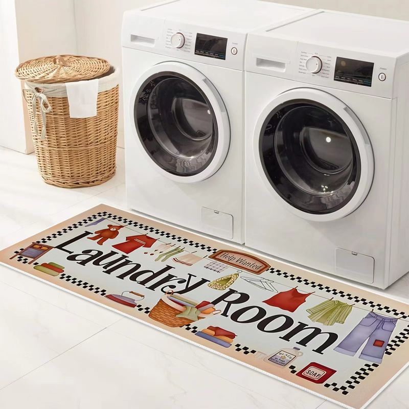 Home & Garden household washing machine dust proof and dirt resistant mat long strip non slip water absorbing floor mat toilet door foot mat_voghion.com