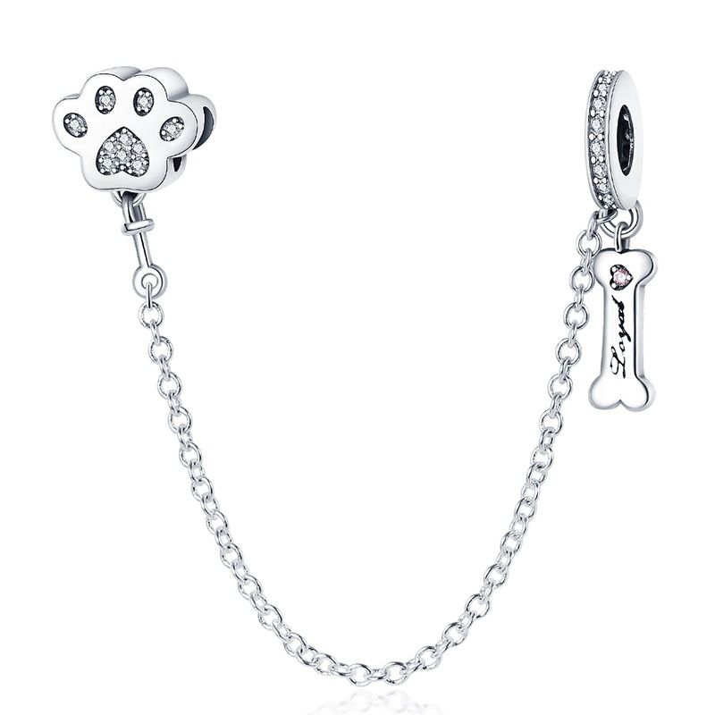 Women's Jewelry Fashion New Copper Plated Silver DIY Jewelry Accessories Cute Claw Bone Safety Chain Bracelet_voghion.com