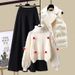 Elegant Winter Outfit Set For Petite Women - Knit Sweater, Vest & Skirt 3-Piece Coordinated Ensemble, Soft & Stylish, Office & Casual Wear_voghion.com