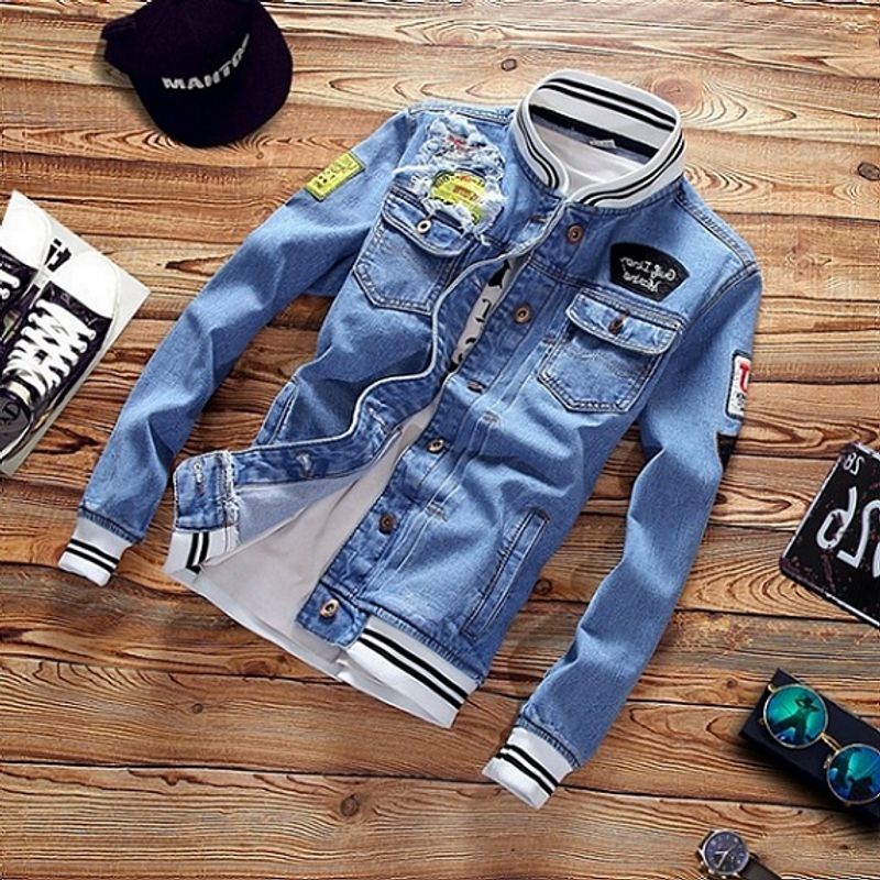 Fashion Denim Jacket Trendy Men's Jean Jackets Spring Autumn Casual Tops Stand Collar Outwear Motorcycle Cowboy 2023 New_voghion.com