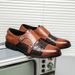 Foreign Trade Double Buckle Large Crocodile Pattern 38-48 Size European And American Trend Slip-On Casual Monk Strap_voghion.com