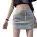 Falda corta con cordón para mujer, estilo informal, deportiva, de cintura media alta, versátil, con forro, para verano_voghion.com