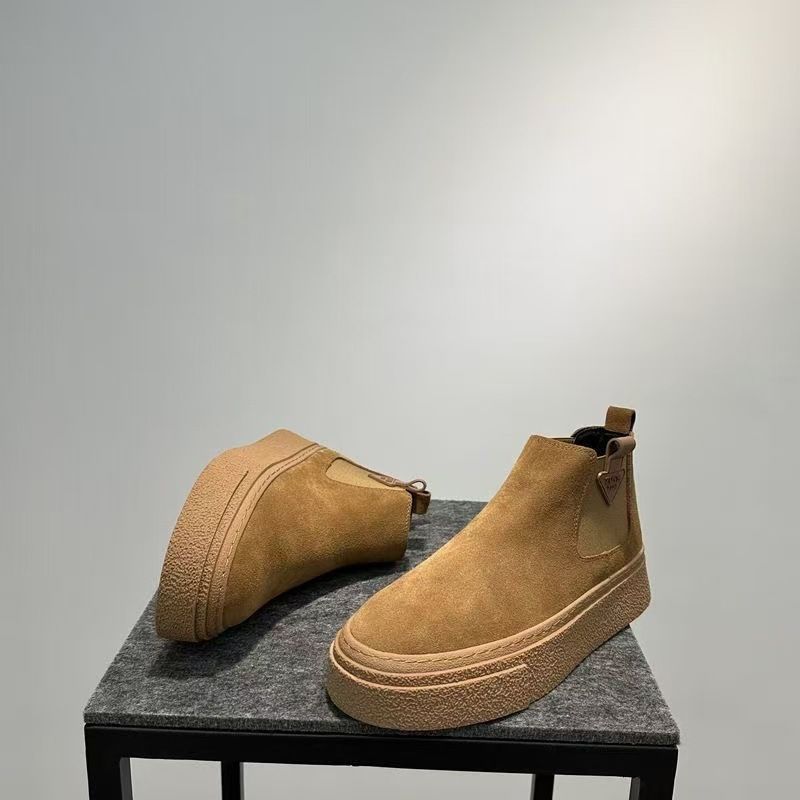 Botlar Erkek 2025 Yeni Düz Renk Martin Botlar Çok Yönlü Retro Slip On Yüksek Üst Botlar Kalın Taban Kısa Botlar Erkek_voghion.com