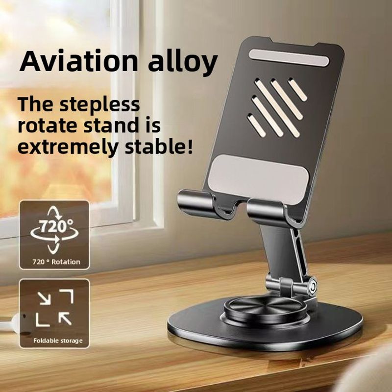 Akihabara New Full Metal Carbon Steel 360 Degree Rotating Phone Desktop High-end Mechanical Folding Stand_voghion.com