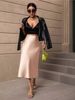 Women's Clothing Satin Slim Skirt Satin Solid Color Medium Length Hip Fishtail Skirt_voghion.com