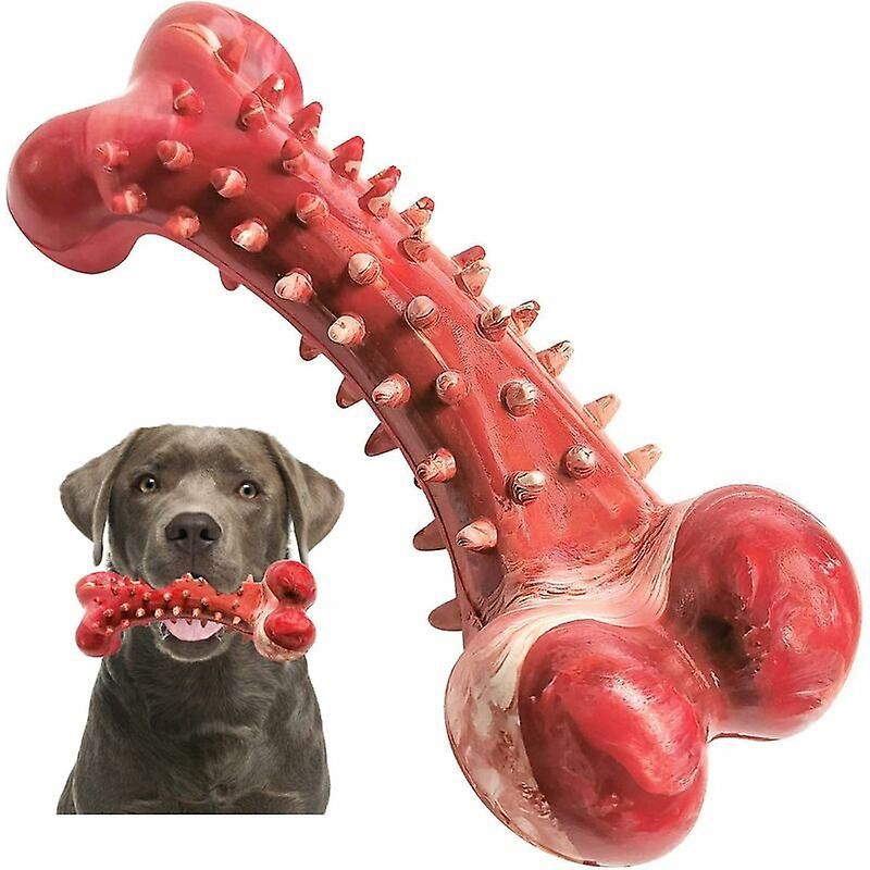 Dog Toy, Bone Dog Chew Toothbrush, Bite Resistant Rubber Teeth Cleaning Stick For Medium And Large Dogs, Beef Flavor_voghion.com