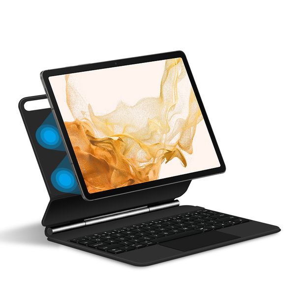 Etui z klawiaturą do tabletu Samsung - połączenie Bluetooth, przyciski wielojęzyczne, silna adsorpcja magnetyczna, ładowanie przez złącze typu C, ochrona tabletu, łatwe przenoszenie_voghion.com