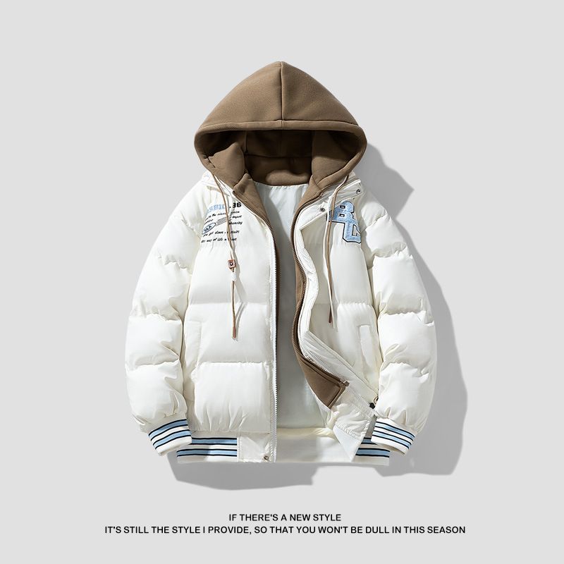 Abbigliamento invernale da uomo, nuovo cappotto in cotone finto in due pezzi, per uomo, ampio, spesso e caldo, con cappuccio in cotone_voghion.com