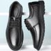 Zapatos casuales de cuero genuino para hombre, adecuados para todas las estaciones, 2024, transpirables, con suela suave y antideslizante, para negocios._voghion.com