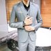 Formeel pak voor heren, casual Koreaanse stijl slim fit bruidegomspak, driedelige set voor zakelijke heren_voghion.com