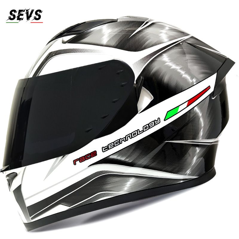 DOT & 3C Certified Full Face Motorcycle Helmet With Dual Visor & Bluetooth, SEVS ABS Racing Helmet For Men & Women (Multiple Colors/Sizes)_voghion.com