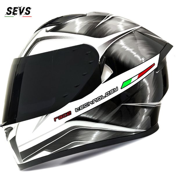 DOT & 3C Certified Full Face Motorcycle Helmet With Dual Visor & Bluetooth, SEVS ABS Racing Helmet For Men & Women (Multiple Colors/Sizes)_voghion.com
