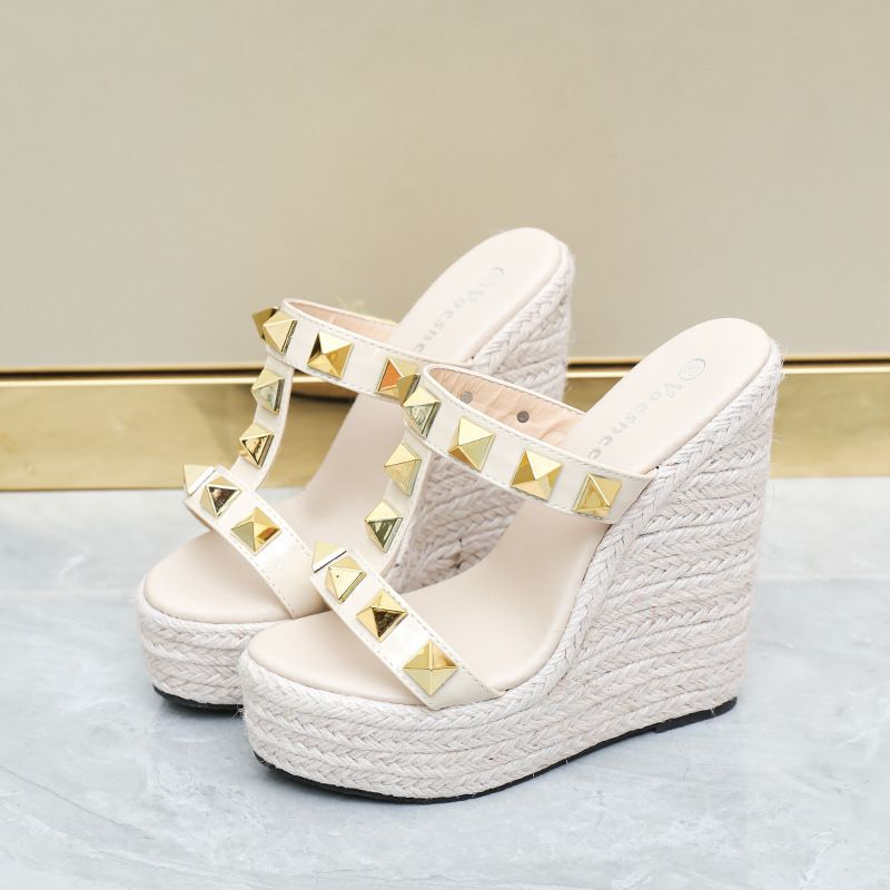 Γυναικεία σανδάλια με τρουκς από γιούτα - Πλατφόρμες με χοντρή σόλα, μέγεθος Plus 36-43_voghion.com