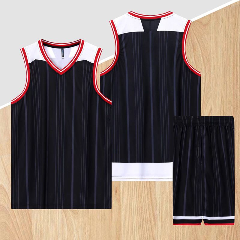 lettering Men's basketball team Basketball game training jersey Loose side pockets printed with numbers_voghion.com