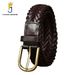 HOT FARINA 3cm Wide Unisex Top Layer Cowhide Woven Needle Buckle Casual and Versatile Pants Belt for Couples_voghion.com