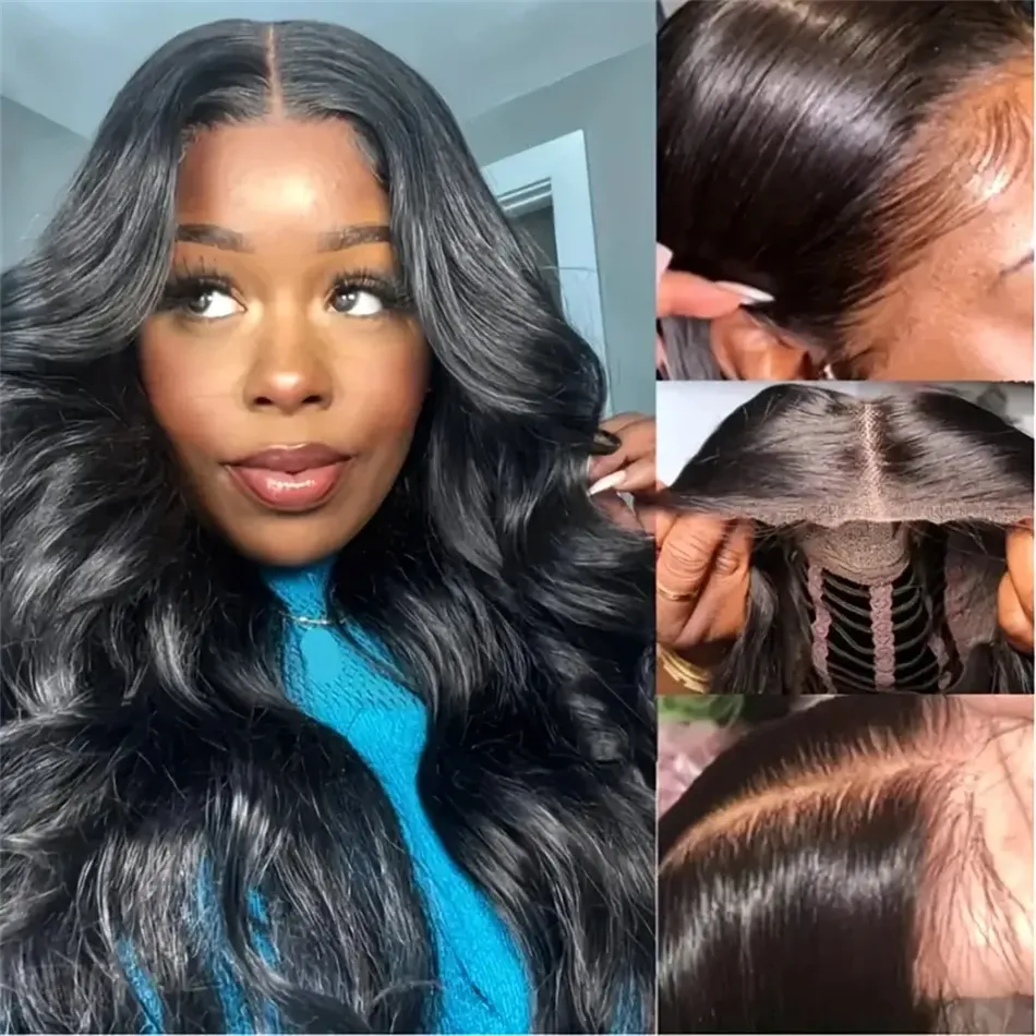 Glueless Transparent Lace Human Hair Wig Body Wave Closure Wigs For Women 150% 180% Density Brazilian Hair_voghion.com