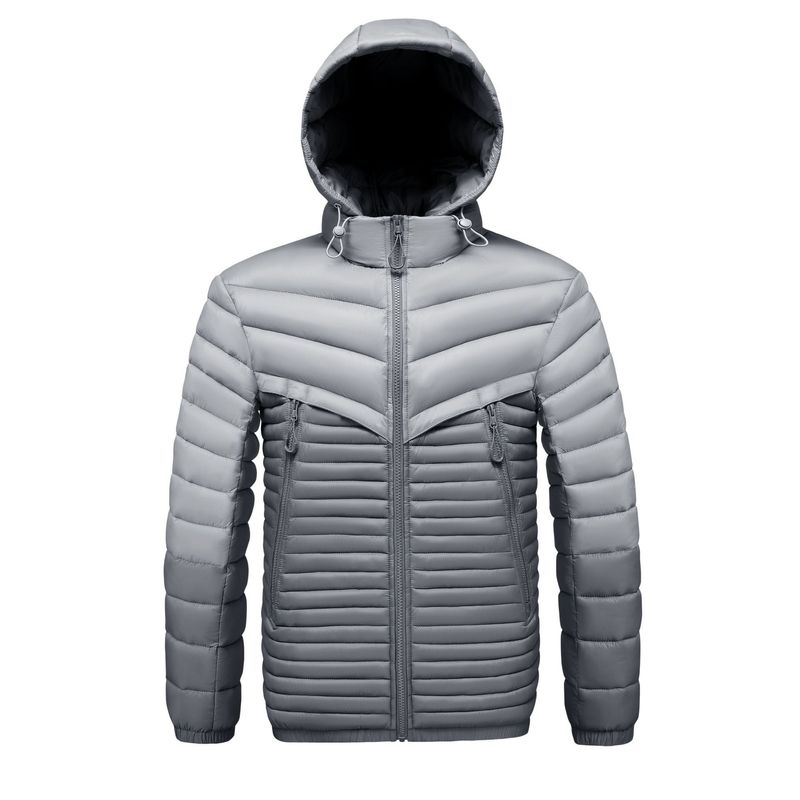 Men's Winter Hooded Puffer Jacket With Detachable Hood Lightweight Warm Fleece Lining, Water-Resistant Nylon Outer Shell Slim Coat For Outdoor Sports_voghion.com
