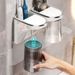 Holder No Drilling Toothbrush Mouthwash Cup Wall-Mounted Rack Bathroom Electric Family Set_voghion.com
