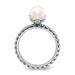 Sterling Silver Stack Exp. 7.0-7.5mm White FW Cultured Pearl Ring_voghion.com