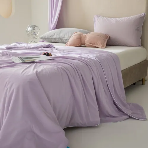 Manta de verano de seda refrescante con diseño de helado, clase A: ligera y transpirable, de color liso, lavable a máquina (colcha para aire acondicionado, ultrasuave)_voghion.com