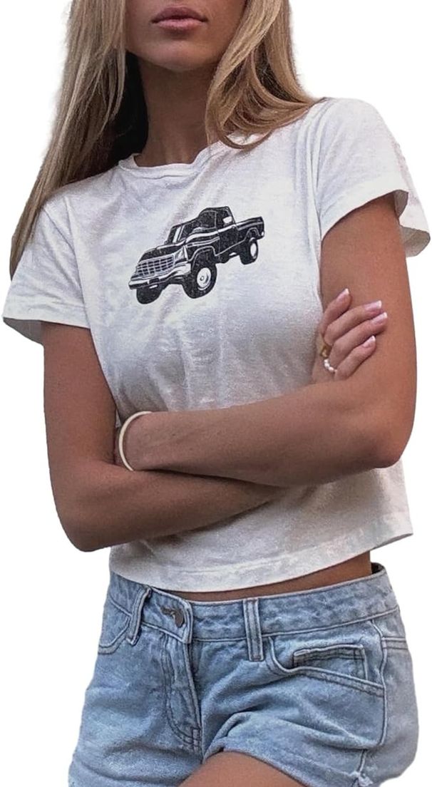 Maglietta in cotone colorato con stampa carina per donna_voghion.com