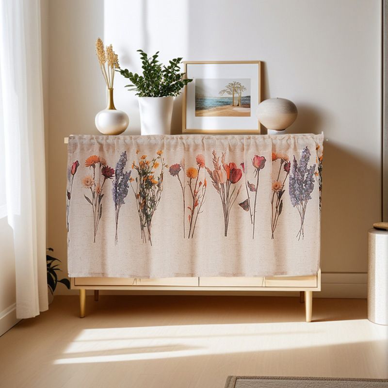 Linen Blend Curtain – Floral & Animal Prints, Lightweight & Breathable, Cabinet Door Cover, No Drill Easy Hang (70/100/150/200cm X 60cm)​_voghion.com