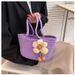 Borsa da viaggio per bambini, borsa da spiaggia, ciondolo portatile con piccolo fiore fatto a mano in corda di cotone intrecciata_voghion.com