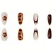 Europeisk och amerikansk bärbar nagelrendering nagelbit söt cool leopardblomma kort mandelformad lösnagel färdig produkt_voghion.com