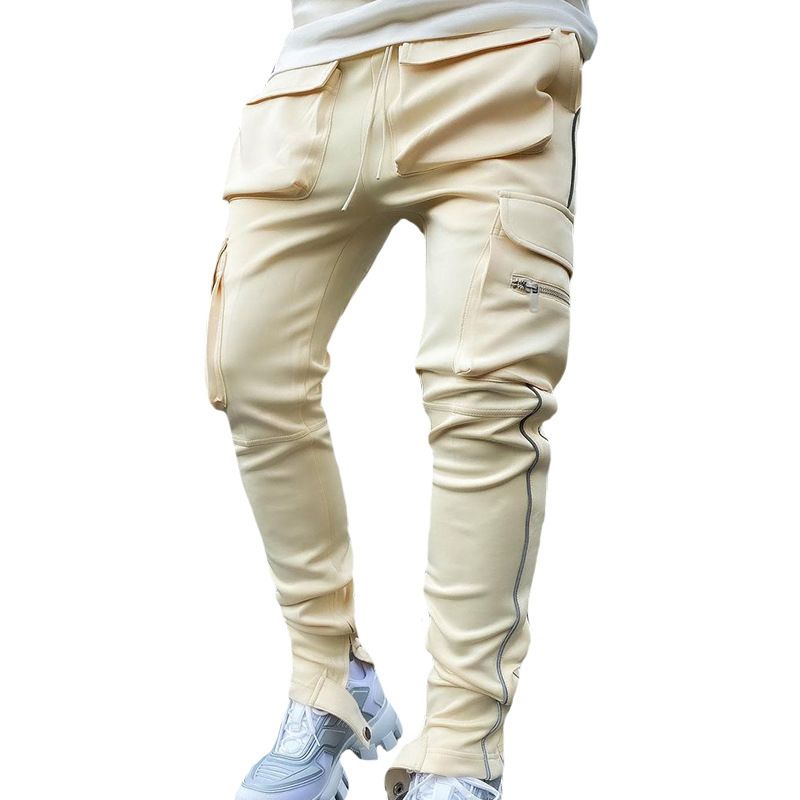 Zomer Cargo Casual Broek Heren Hip Pop Joggers Reflecterende Multi-Pocket Trackpants Heren Running Jogging Broek Sport_voghion.com