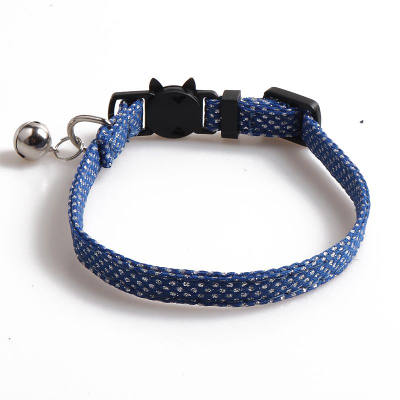 Collier pour chat brillant Aminger New Pet avec paillettes argentées et clochette_voghion.com