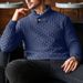 Men's Clothing Lapel Collar Business Knitted Sweater Fashion Men's Fashion Knit Sweater Stretch Crewneck Base Layer Pullover With Turn-Down Collar_voghion.com