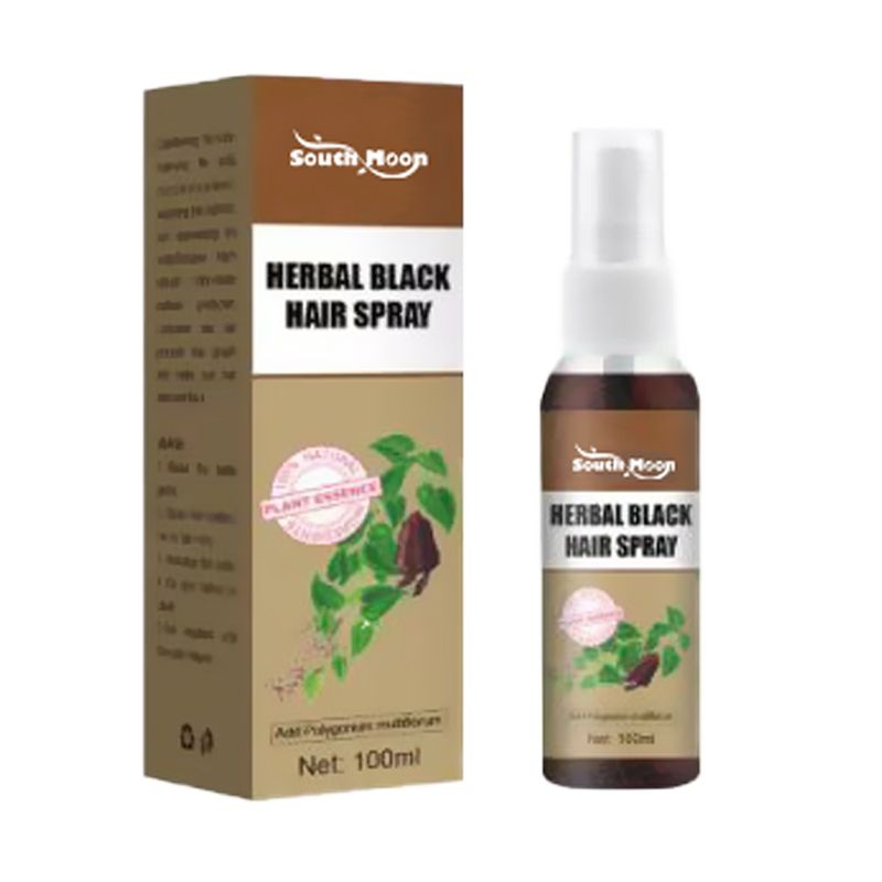 South Moon Bitkisel Siyah Saç Spreyi Gri Saçları Kapatır Masaj Nemlendirir Doğal Siyah Saç Saç Bakım Spreyi_voghion.com