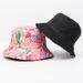 Flower Digital Print Fisherman Fashionable And Versatile Basin Sun Hat_voghion.com
