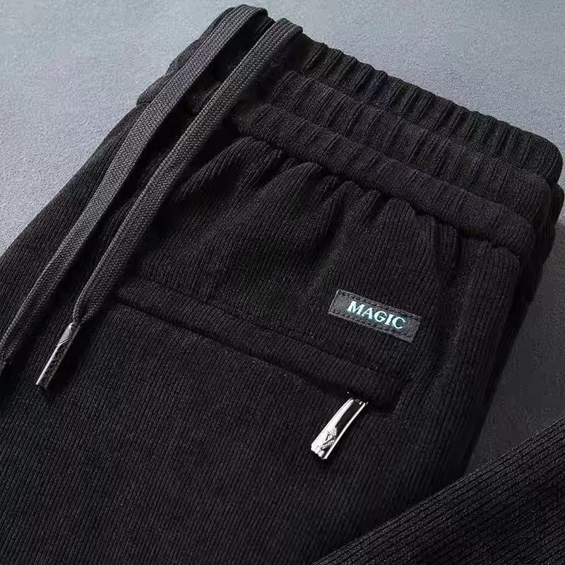 Herrenbekleidung Cordhosen für Jungen plus Samt und dicke, lockere, große, gerade Freizeithosen für Männer, schmale, warme Jogginghose_voghion.com