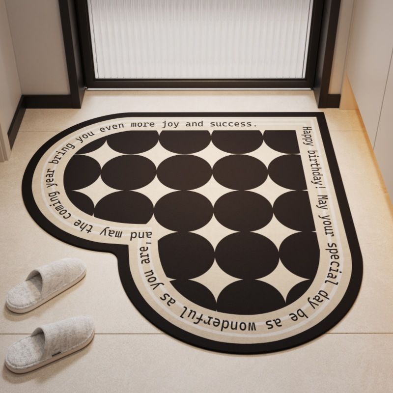 Heart-Shaped Diatomite Bath Mat - Super Absorbent & Quick-Drying Non-Slip Foot Pad For Bathroom, Toilet & Entryway, Natural Stone Floor Mat_voghion.com
