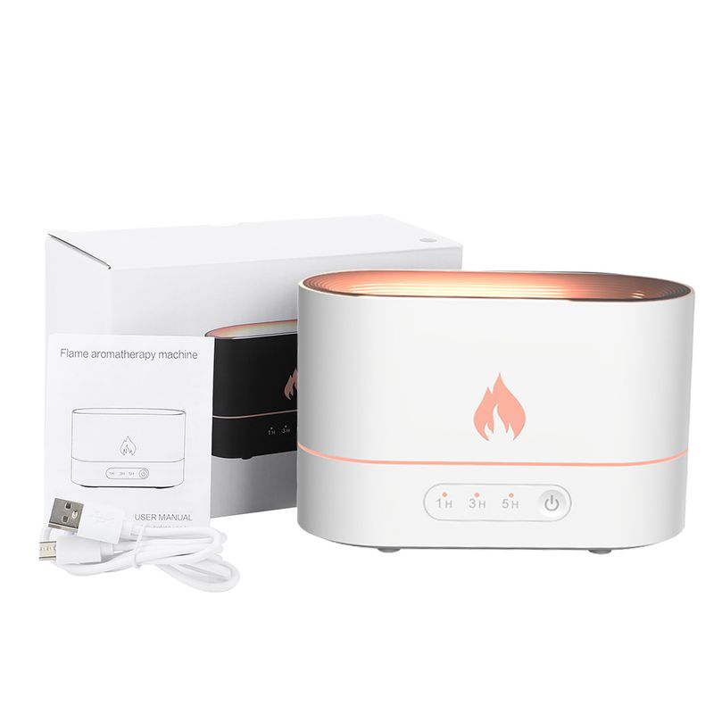 Difusor essencial de óleo usb com difusores de aroma de chama 180ml umidificador de ar ultrassônico para escritório doméstico fragrâncias_voghion.com