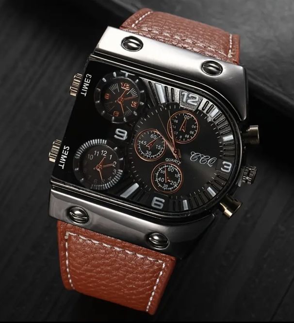 Extra Large Oval Dial Belt Model 9315 Three Movements Quartz Watch_voghion.com