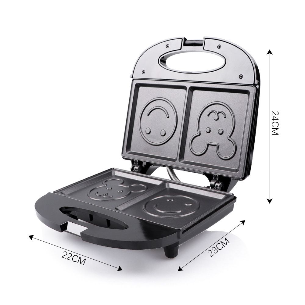 EU Standard Smiley Face Toaster - Cute Cartoon Multifunctional Sandwich & Bread Baking Machine_voghion.com
