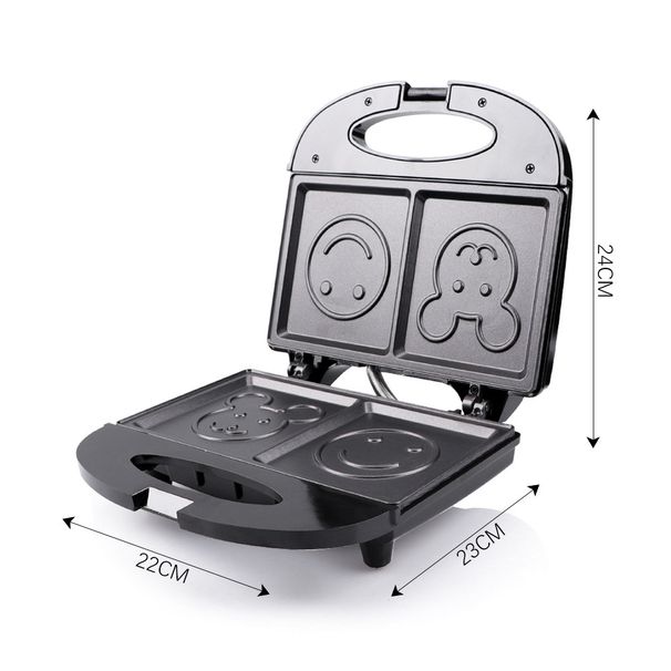 EU Standard Smiley Face Toaster - Cute Cartoon Multifunctional Sandwich & Bread Baking Machine_voghion.com