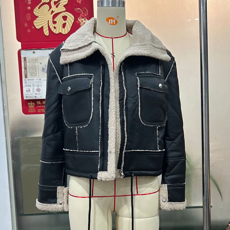 Women's Fashion Zipper Motorcycle Wind Jacket Top_voghion.com